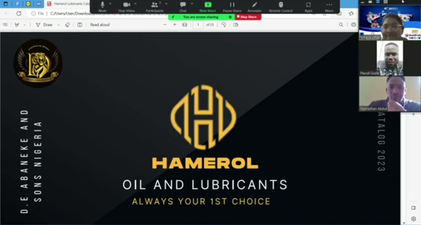 Pascal Boniface Nwakizae Hashi Energy and Worldpronet, regarding Hamerol Oil and Lubricant Product